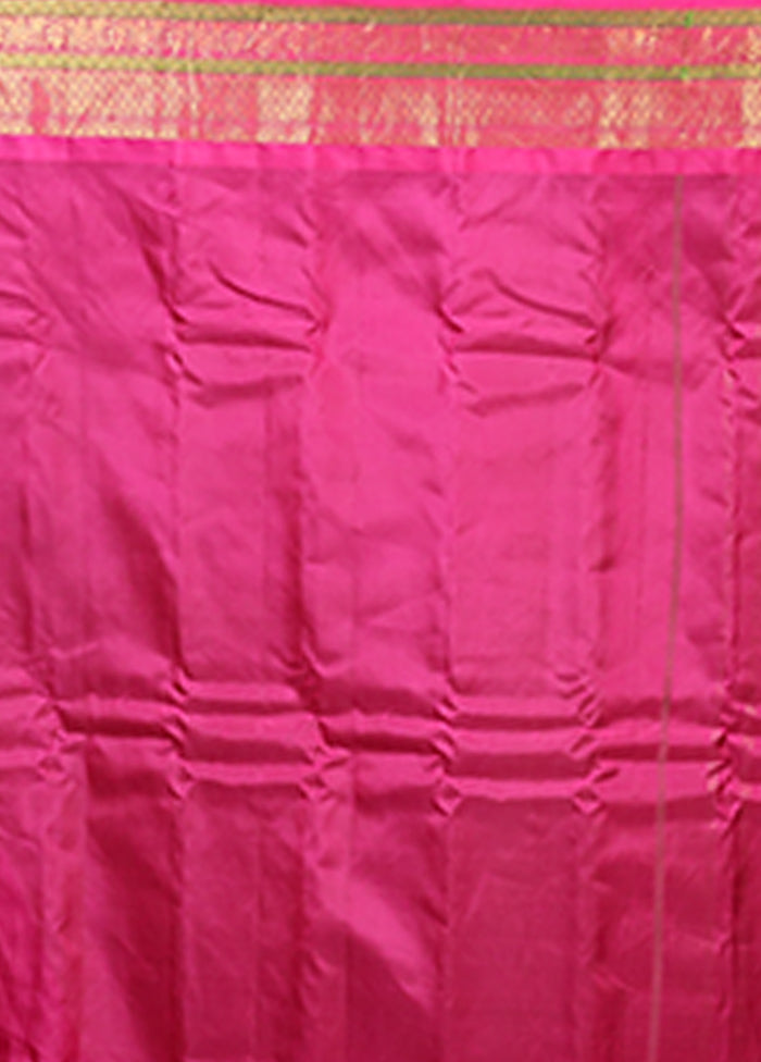 Pink Gadwal Pure Silk Saree Without Blouse Piece