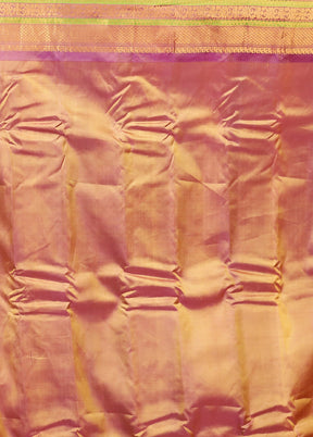 Yellow Gadwal Pure Silk Saree Without Blouse Piece