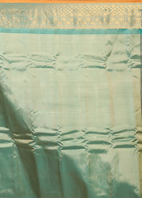 Cream Gadwal Pure Silk Saree Without Blouse Piece