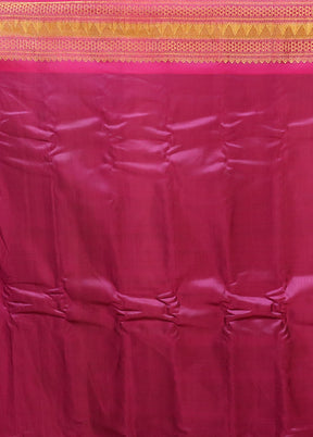 Purple Gadwal Pure Silk Saree Without Blouse Piece