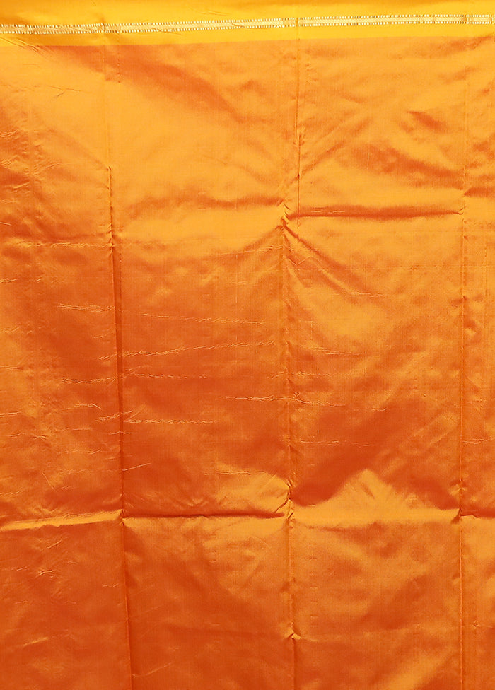 Yellow Kanjivaram Silk Saree With Blouse Piece