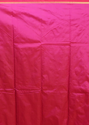 Pink Kanjivaram Silk Saree With Blouse Piece