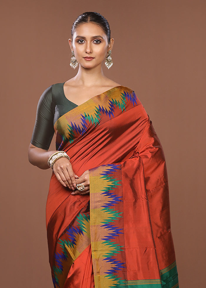 Brown Kanjivaram Silk Saree With Blouse Piece