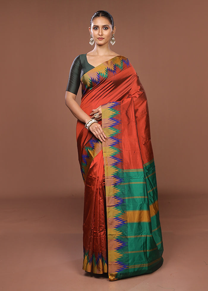 Brown Kanjivaram Silk Saree With Blouse Piece