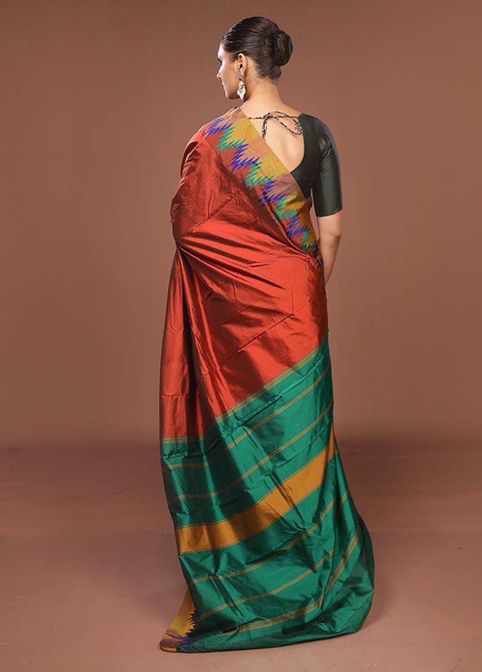 Brown Kanjivaram Silk Saree With Blouse Piece