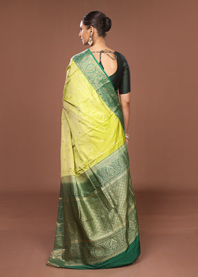 Green Kanjivaram Silk Saree With Blouse Piece