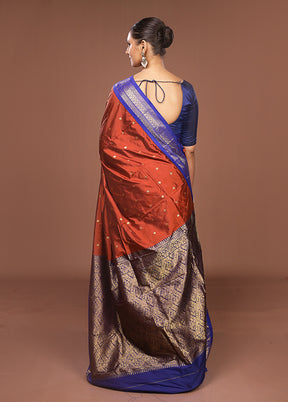 Red Kanjivaram Silk Saree With Blouse Piece