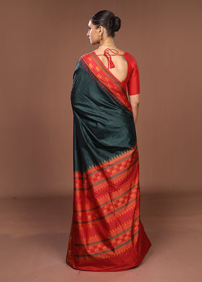 Green Kanjivaram Silk Saree With Blouse Piece