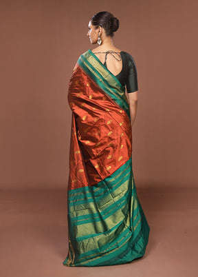 Maroon Kanjivaram Silk Saree With Blouse Piece