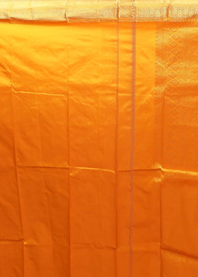 Yellow Kanjivaram Silk Saree With Blouse Piece