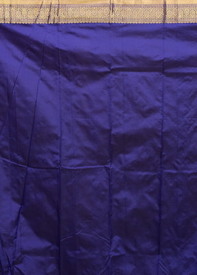 Blue Kanjivaram Silk Saree With Blouse Piece