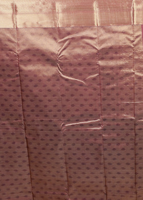 Peach Kanjivaram Silk Saree With Blouse Piece