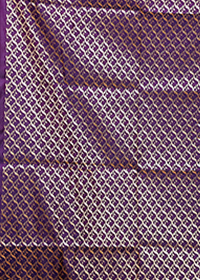 Purple Banarasi Silk Saree With Blouse Piece