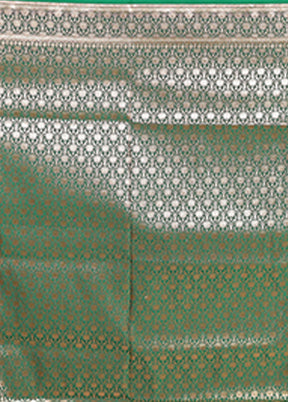 Green Banarasi Silk Saree With Blouse Piece