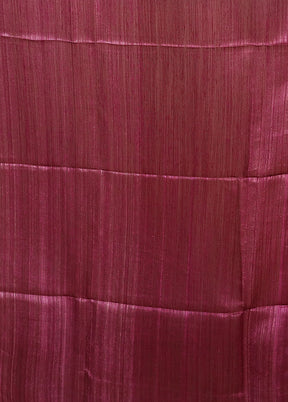 Purple Handloom Matka Pure Silk Saree With Blouse Piece