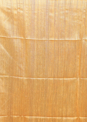 Yellow Handloom Matka Pure Silk Saree With Blouse Piece