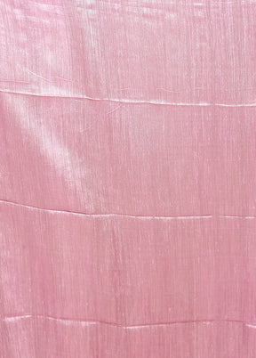 Pink Handloom Matka Pure Silk Saree With Blouse Piece