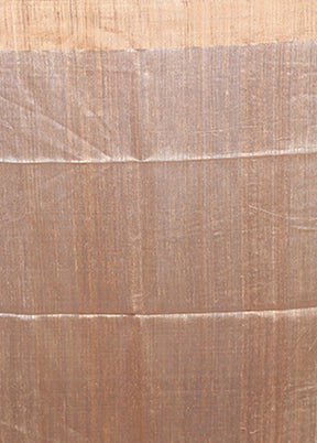 Cream Handloom Tussar Pure Silk Saree With Blouse Piece