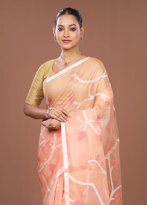 Pink Handloom Matka Pure Silk Saree With Blouse Piece