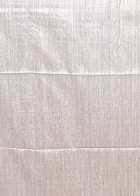 Cream Handloom Tussar Pure Silk Saree With Blouse Piece