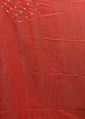 Red Handloom Matka Pure Silk Saree With Blouse Piece