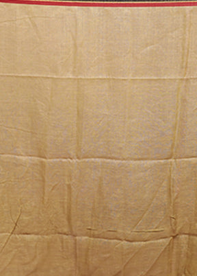 Cream Matka Silk Saree With Blouse Piece