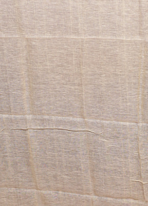 Cream Matka Silk Saree With Blouse Piece