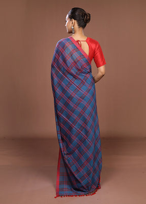 Pink Matka Silk Saree With Blouse Piece