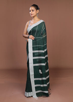 Green Matka Silk Saree With Blouse Piece