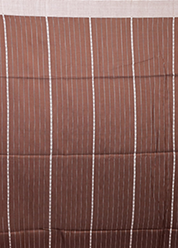 Brown Matka Silk Saree With Blouse Piece