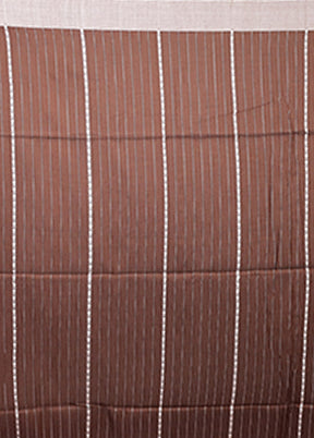 Brown Matka Silk Saree With Blouse Piece