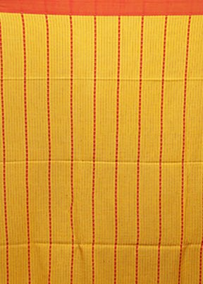 Yellow Matka Silk Saree With Blouse Piece