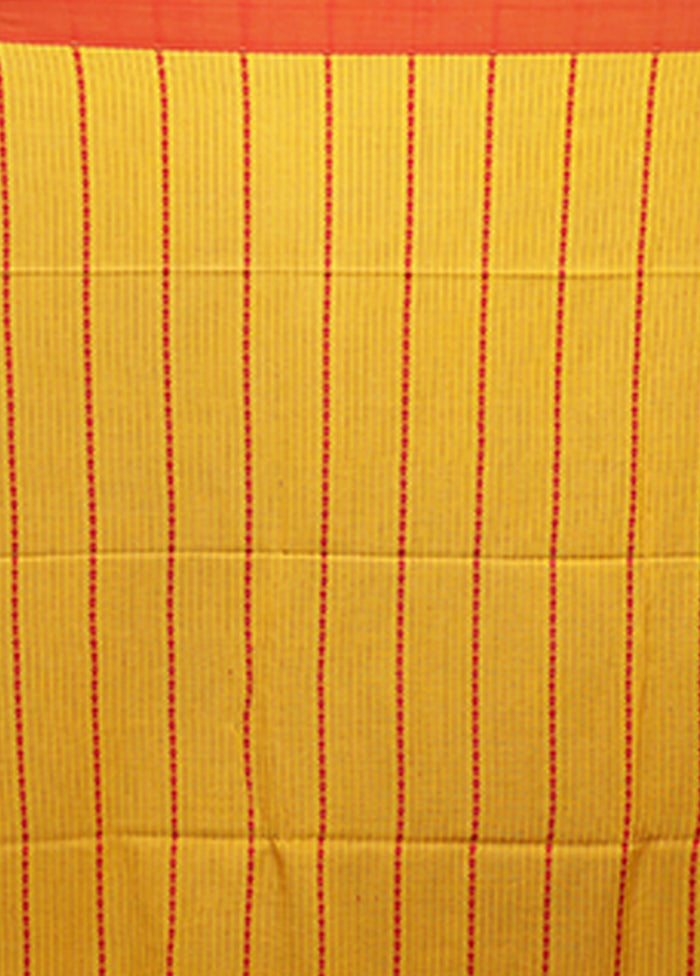 Yellow Matka Silk Saree With Blouse Piece