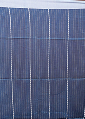 Blue Matka Silk Saree With Blouse Piece