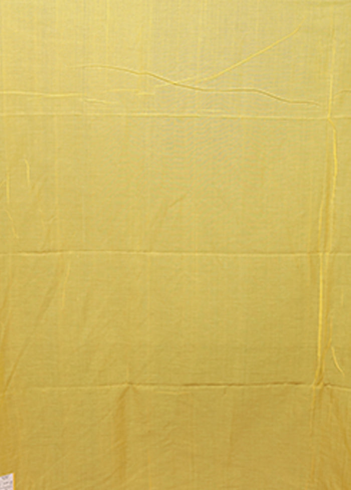 Yellow Matka Silk Saree With Blouse Piece