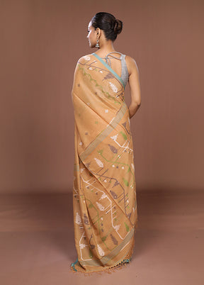 Yellow Matka Silk Saree With Blouse Piece