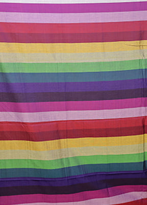 Multicolor Matka Silk Saree With Blouse Piece