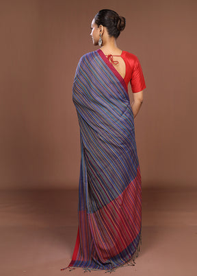 Multicolor Matka Silk Saree With Blouse Piece