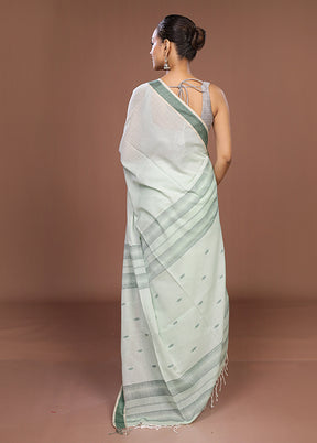 Green Matka Silk Saree With Blouse Piece