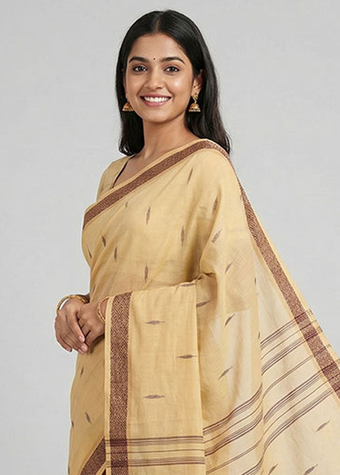 Yellow Matka Silk Saree With Blouse Piece