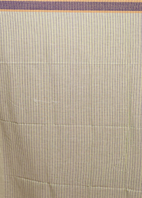 Cream Matka Silk Saree With Blouse Piece
