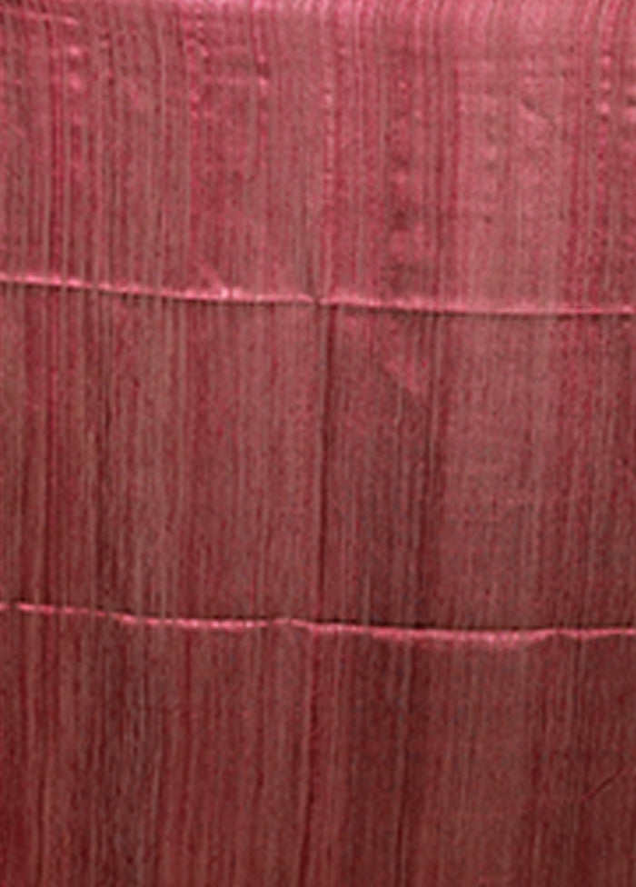 Purple Handloom Matka Pure Silk Saree With Blouse Piece