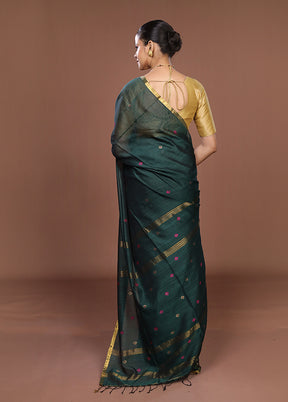 Black Matka Silk Saree With Blouse Piece