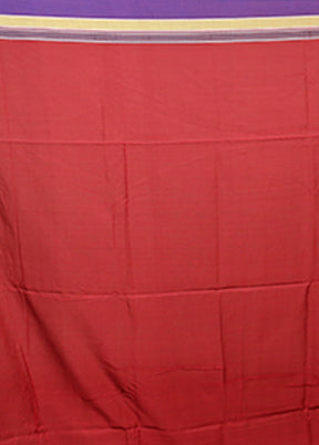 Maroon Matka Silk Saree With Blouse Piece