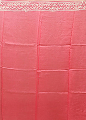 Pink Chanderi Silk Saree With Blouse Piece