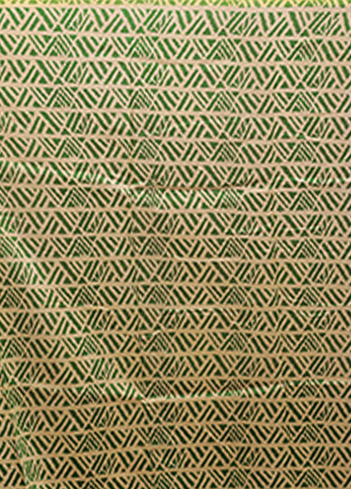 Green Chanderi Silk Saree With Blouse Piece