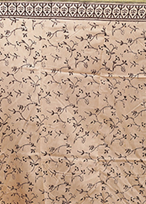 Cream Chanderi Silk Saree With Blouse Piece