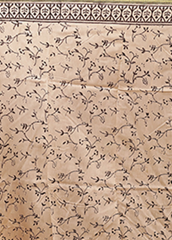 Cream Chanderi Silk Saree With Blouse Piece