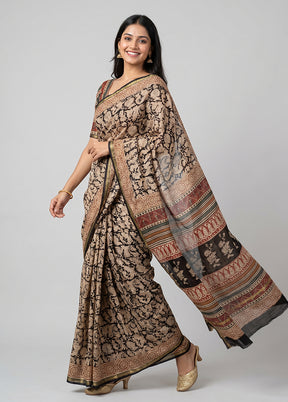 Blue Chanderi Silk Saree With Blouse Piece
