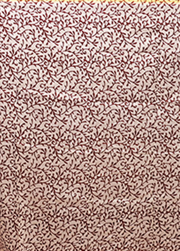 White Chanderi Silk Saree With Blouse Piece